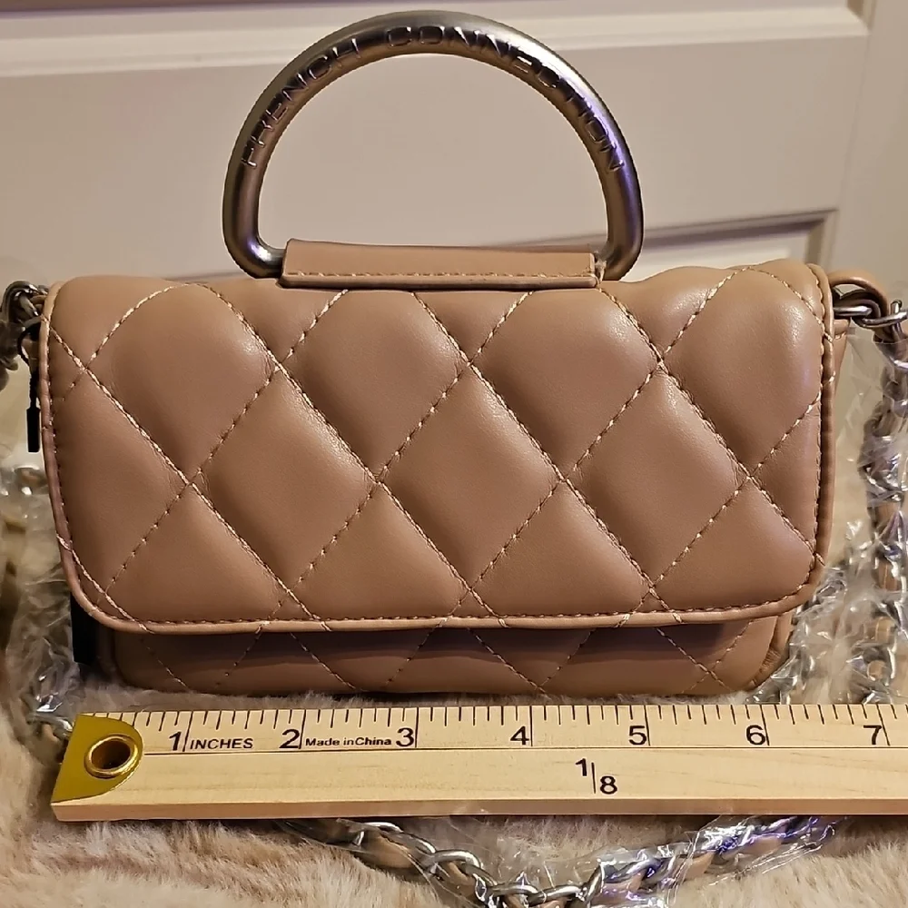 French Connection Beige Quilted Mini Bag - Picture 4 of 13